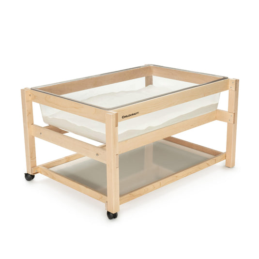 Wooden Sand & Water Activity Table with Shelf & Clear Tub