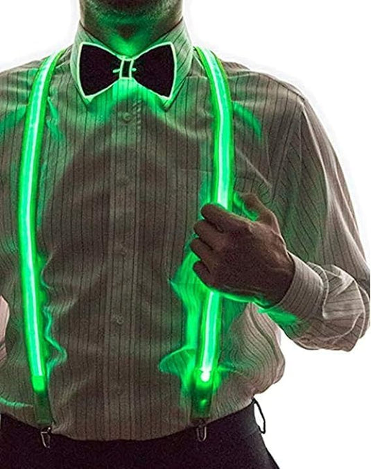 LED Light Up Suspenders and Bow Tie Set for Men