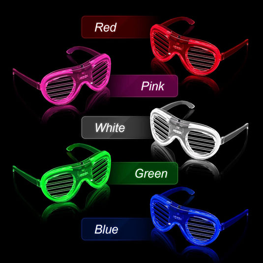 30 Pack Neon LED Light-Up Glasses for Kids & Adults