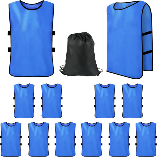 12-Pack Athletic Scrimmage Training Vests Pinnies for Multi-Sport Team Practice