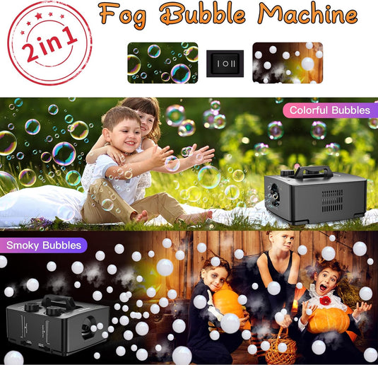 400W 2-in-1 Fog and Colourful Bubble Machine