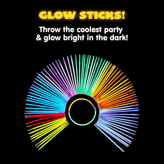 100 Pack 8‑Inch Glow Sticks with Bracelets