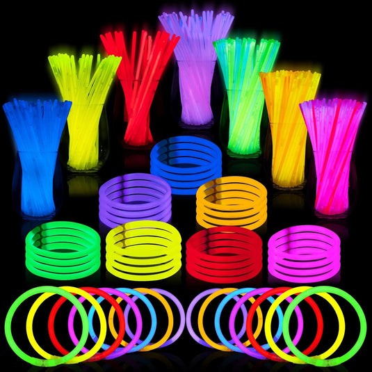 100 Pack 8‑Inch Glow Sticks with Bracelets