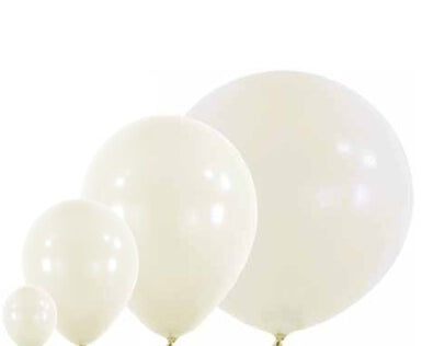 Round Latex Balloons – Standard Frosty White