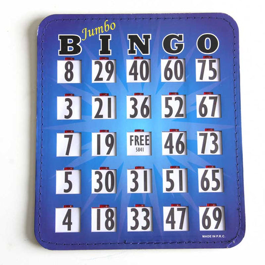 Jumbo 8x9 Sliding Shutter Bingo Cards - Easy Play Durable Packs